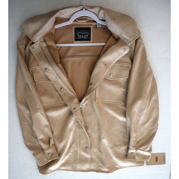 Levi’s LW2WS235 Women’s Plus Sz 3X Sand/Beige Faux Suede Collared Shacket - Picture 11 of 15